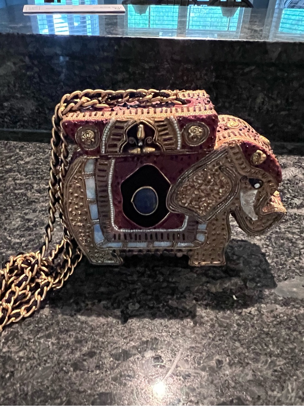 Mary Frances Elephant Box Crossbody Bag - Gold Embellished - Picture 11 of 12
